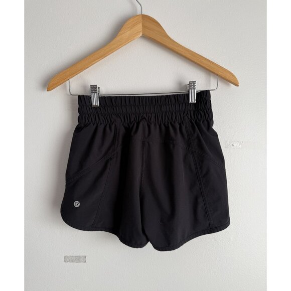 Lululemon Tracker Lined Black Short V 4" Running Training Outdoor Sweat Wicking - Picture 1 of 12
